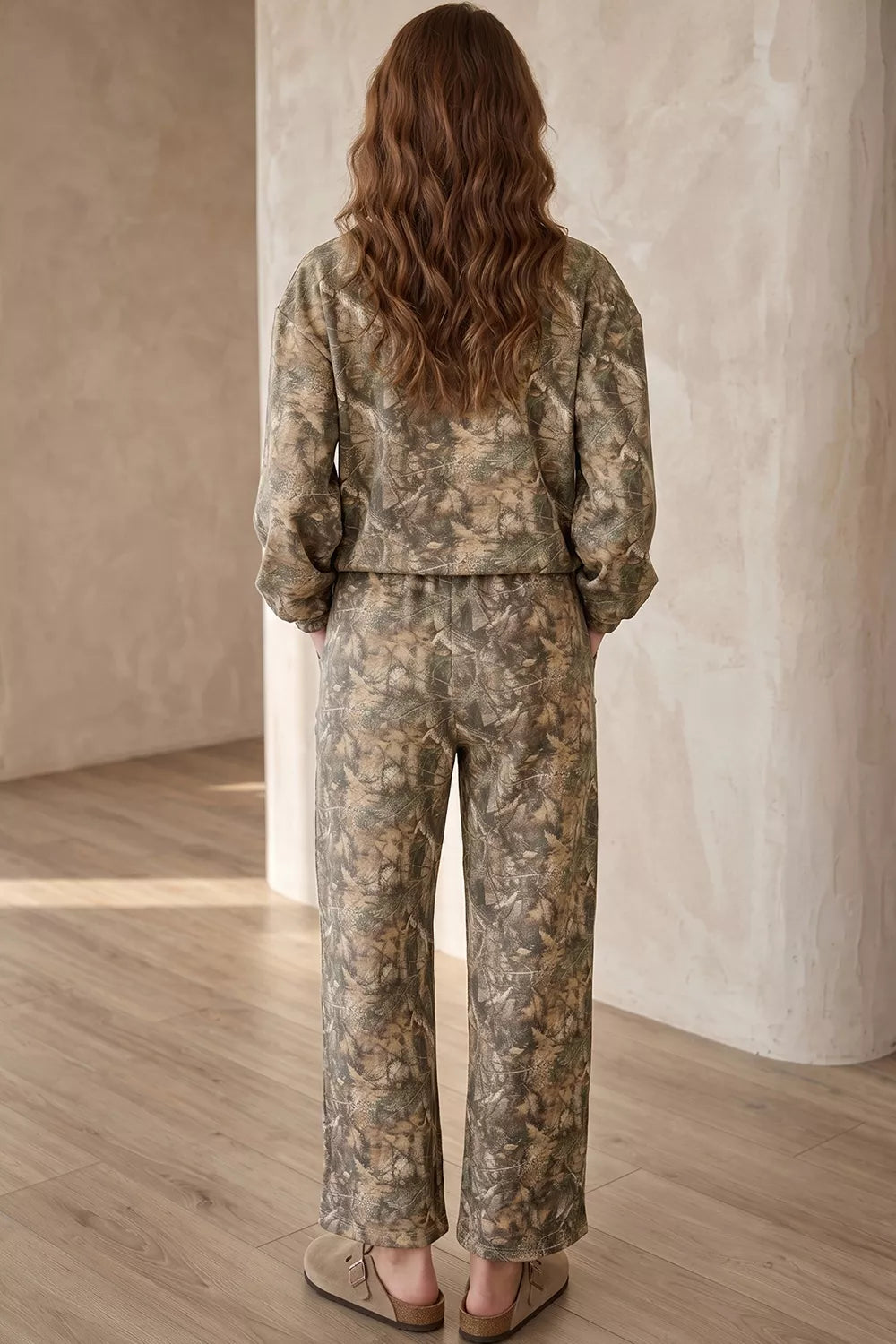 Abstract Print Long Sleeve Pant Set