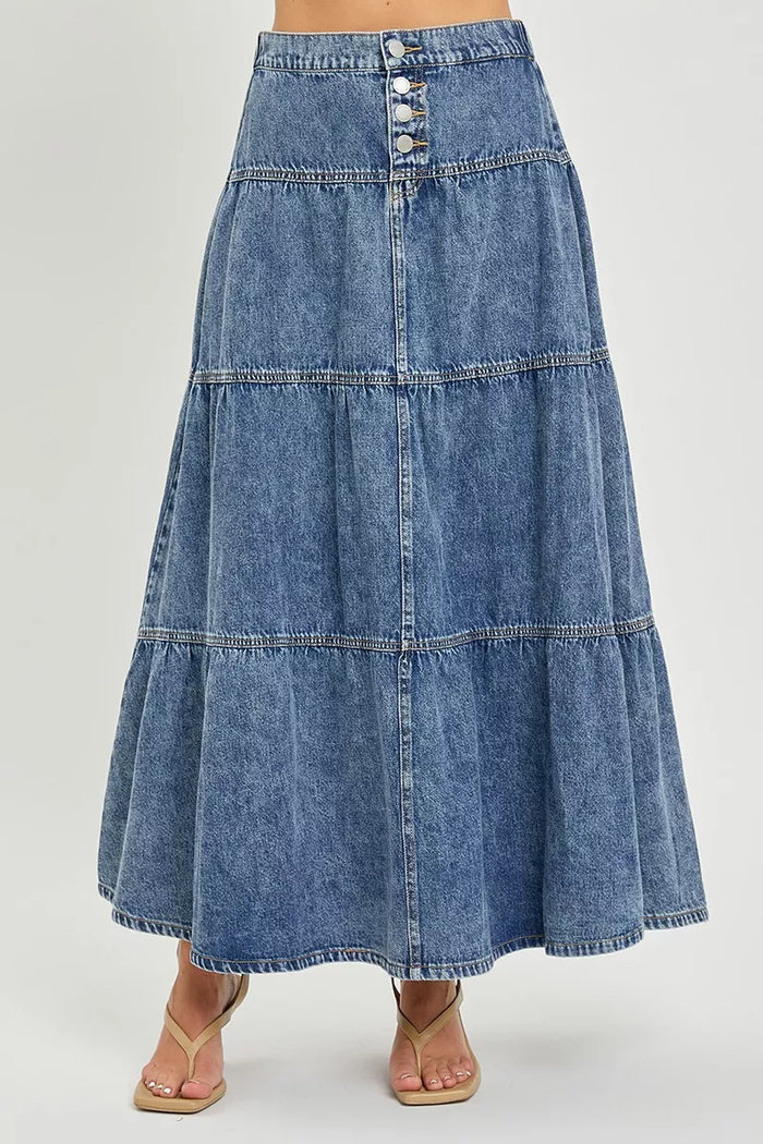 RISEN High Rise Ruffle Long Skirts - Lilixa.store