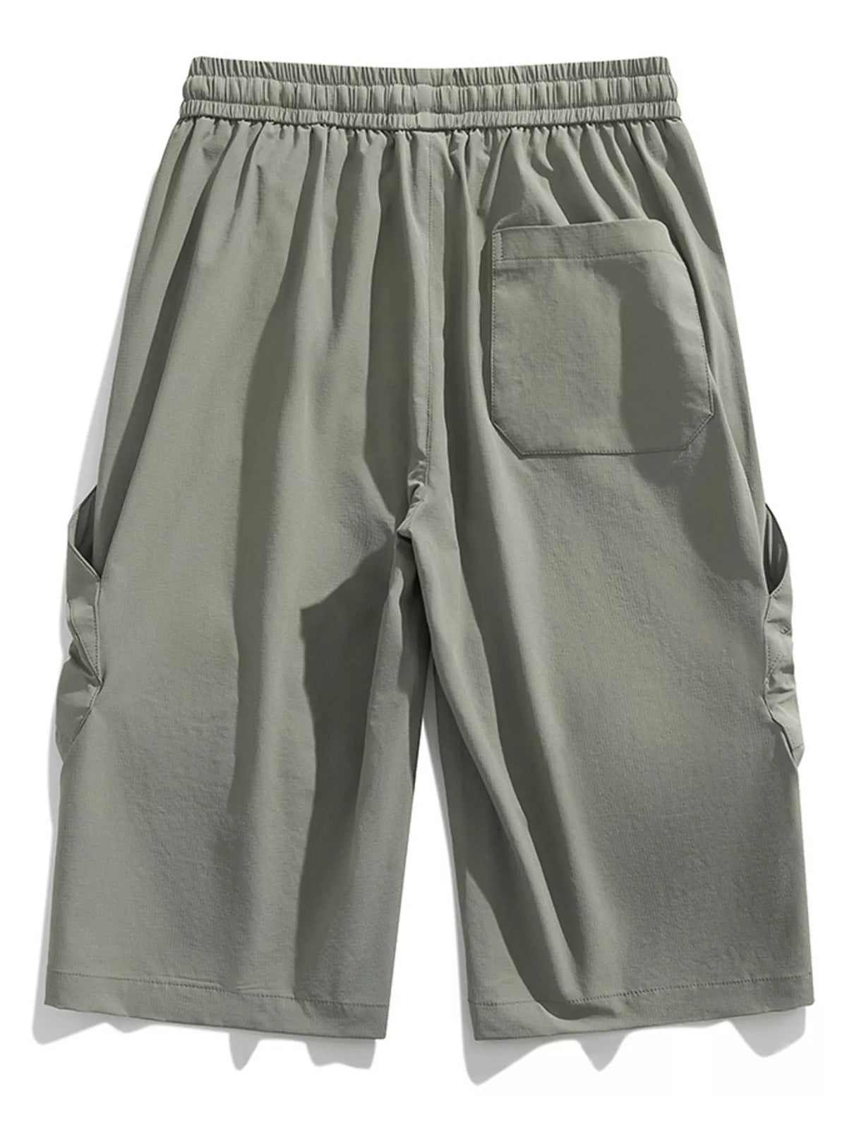 Men's Plus Size Casual Cargo Capris with Drawstring Waist, view 3