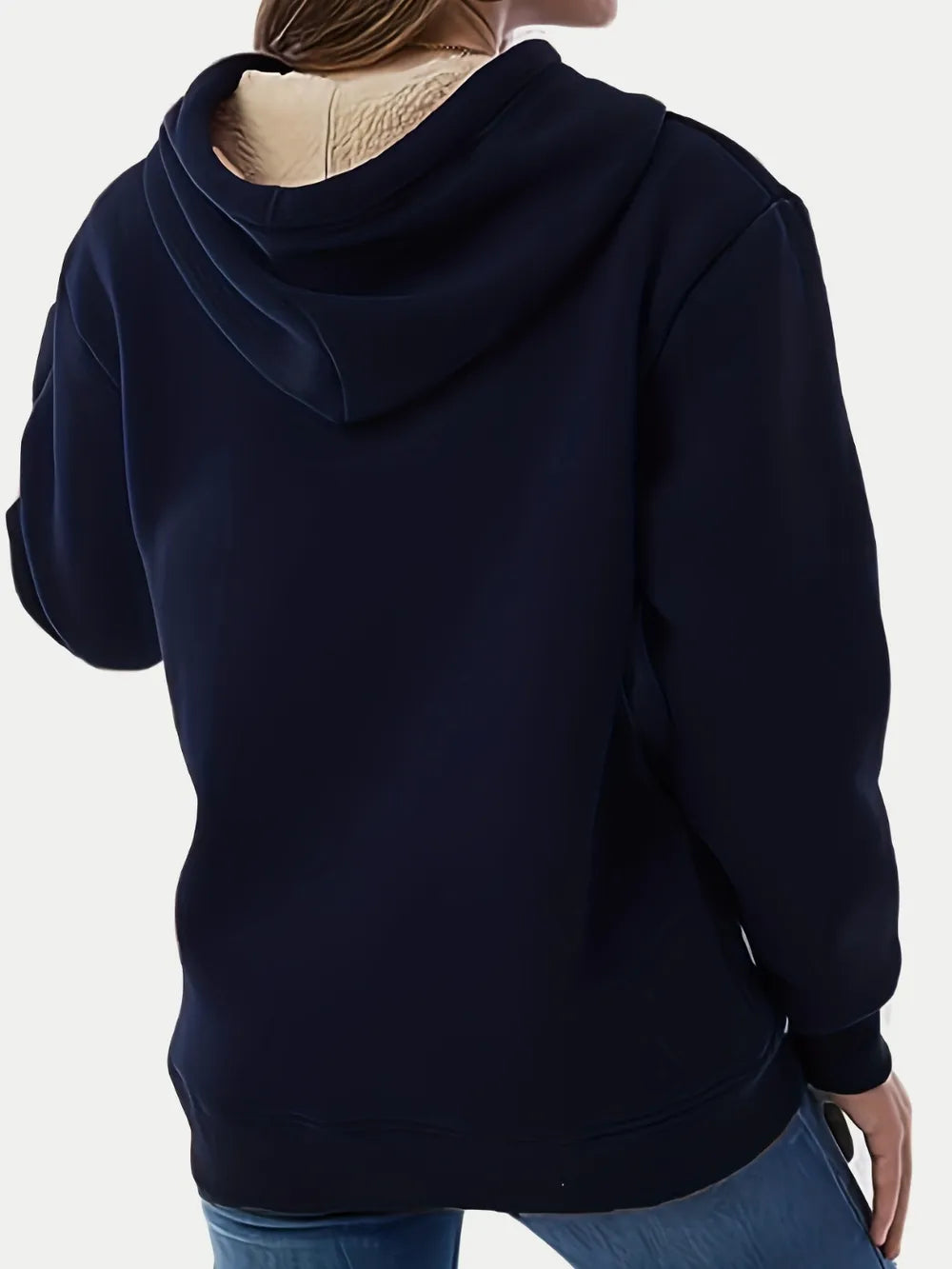 Drawstring Long Sleeve Hoodie with Kangaroo Pocket - Lilixa.store