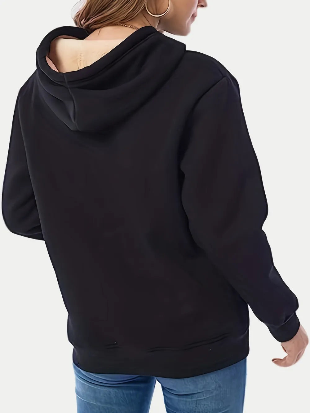 Drawstring Long Sleeve Hoodie with Kangaroo Pocket - Lilixa.store