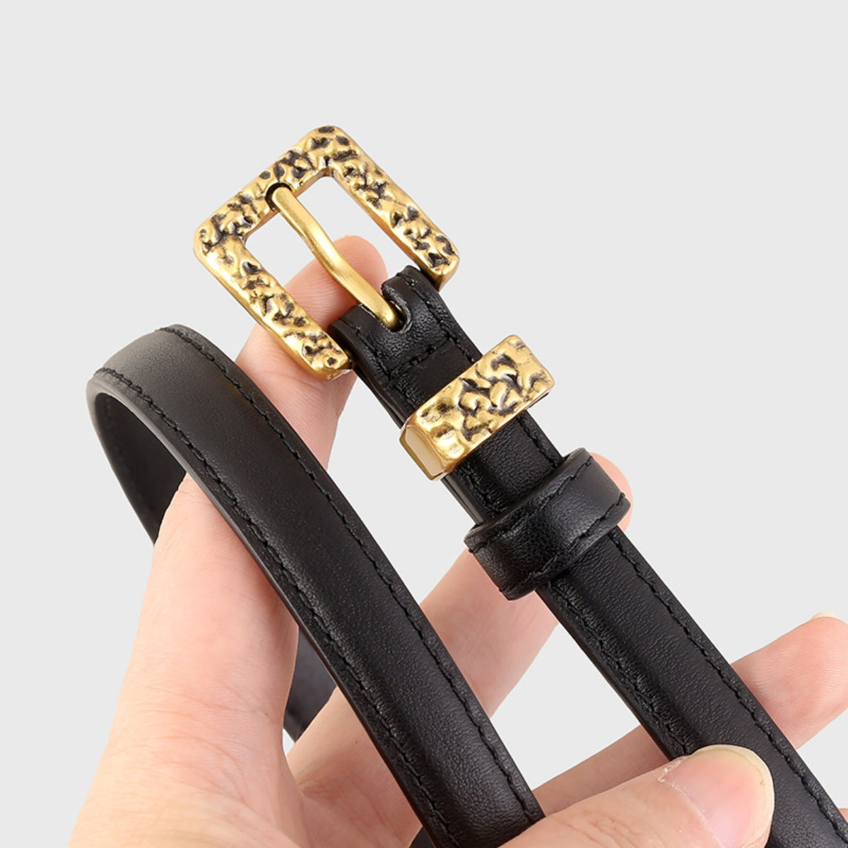 Skinny Leather Belt with Buckle - Lilixa.store