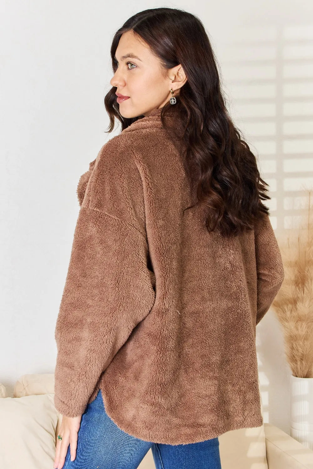 Culture Code Double Breasted Fuzzy Coat, view 2