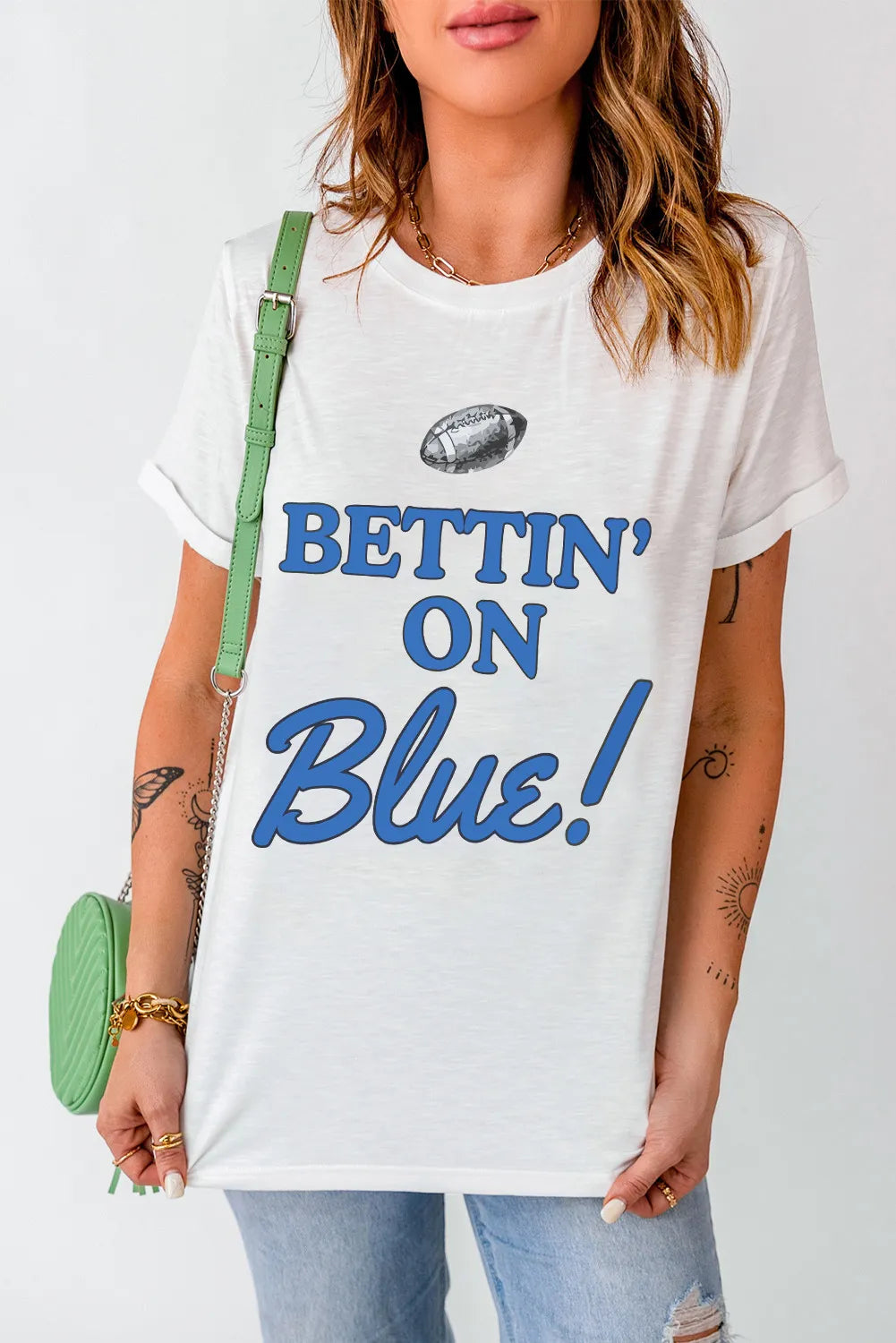 Letter Graphic Round Neck Short Sleeve T-Shirt - Lilixa.store