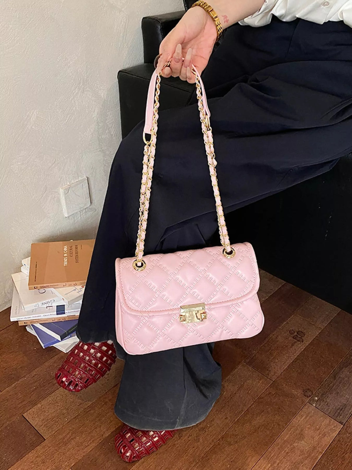 Quilted Chain Crossbody Bag