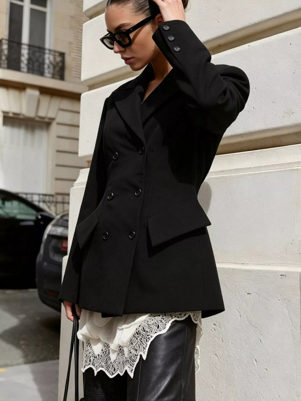 Double-Breasted Blazer with Flap Pockets - Lilixa.store