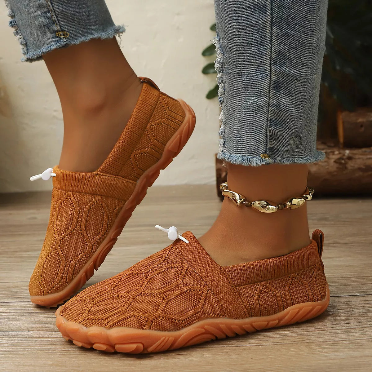 Round Toe Drawstring Slip-Ons - Lilixa.store