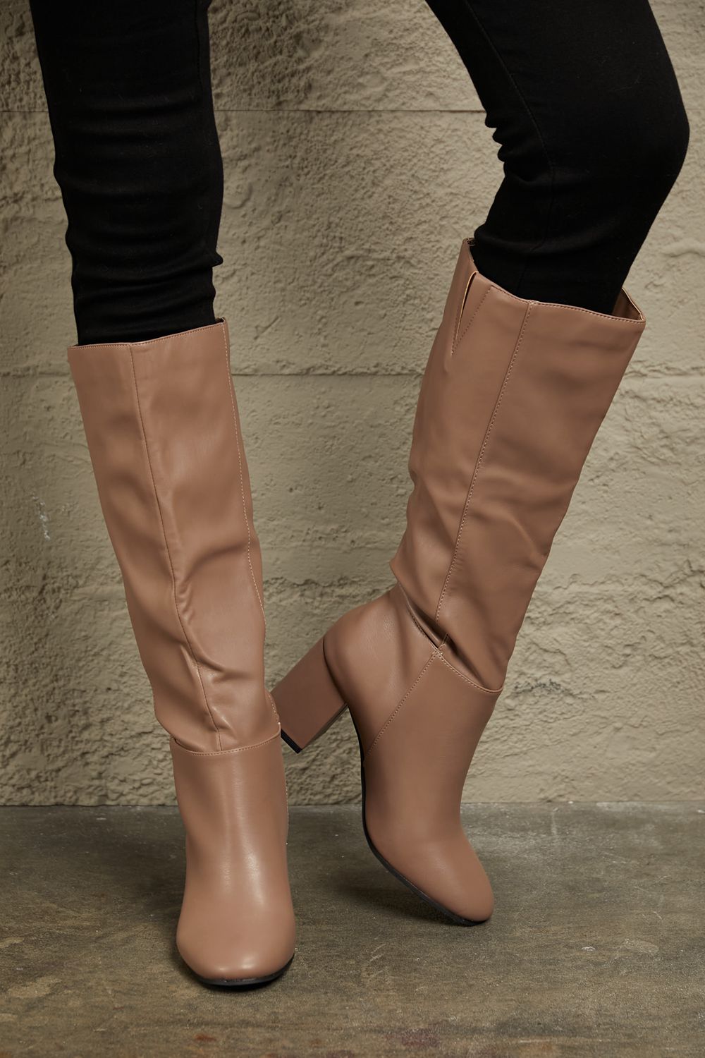 East Lion Corp Block Heel Knee High Boots - Lilixa.store