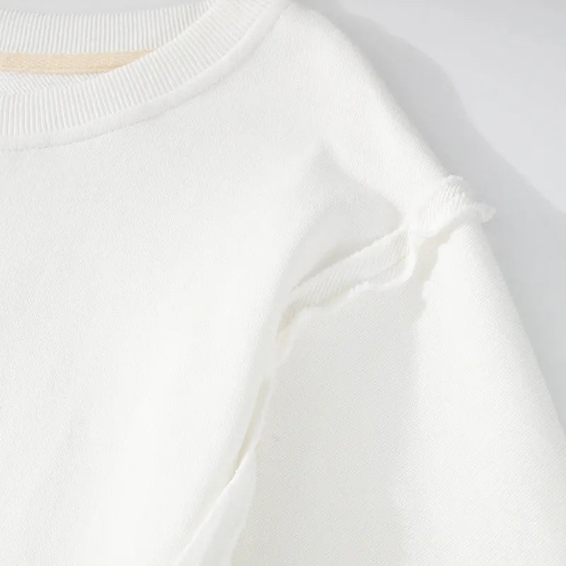 Exposed Seam High-Low Long Sleeve Sweatshirt - Lilixa.store