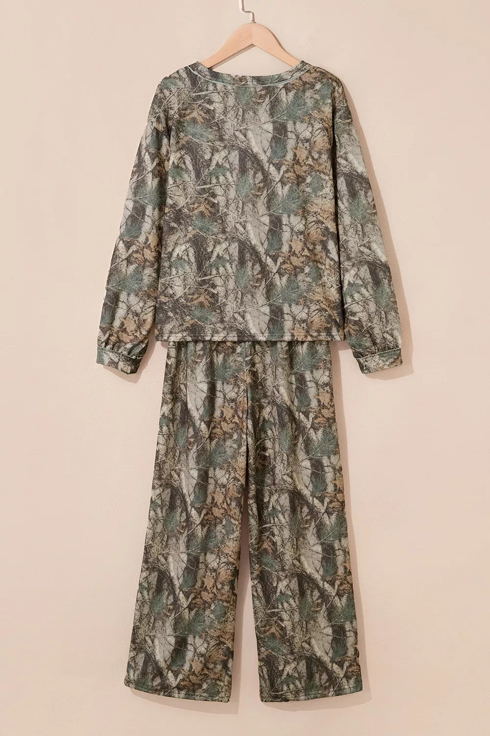Abstract Print Long Sleeve Pant Set