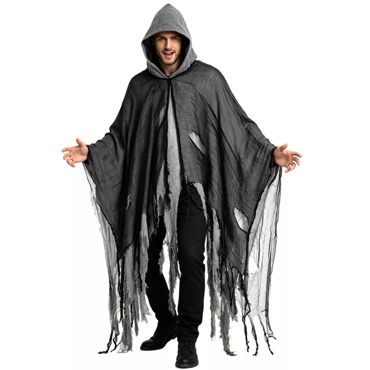Halloween Distressed Hooded Cloak - Lilixa.store