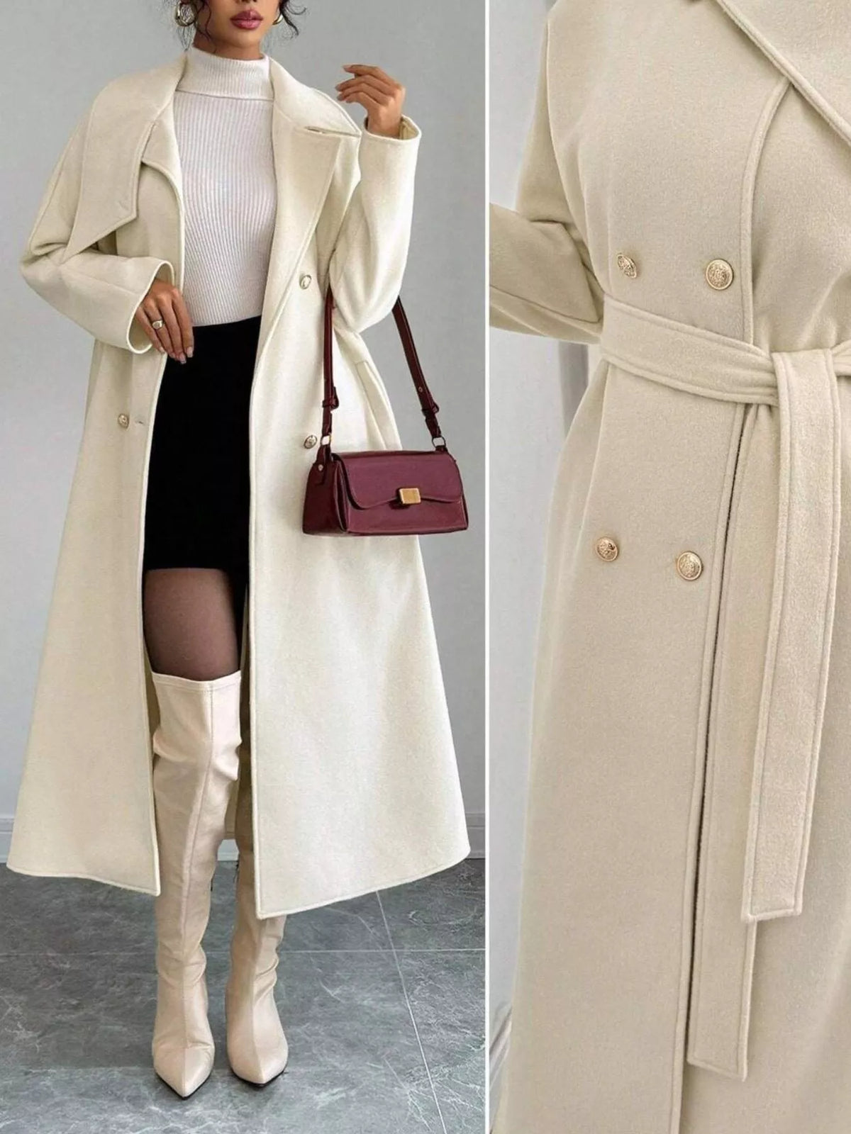Double-Breasted Longline Coat