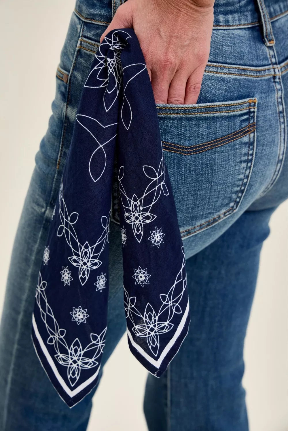 Judy Blue Mid Rise Jaqueline Flare with Triple Needle Back Pkts and Bandana Loop - Lilixa.store