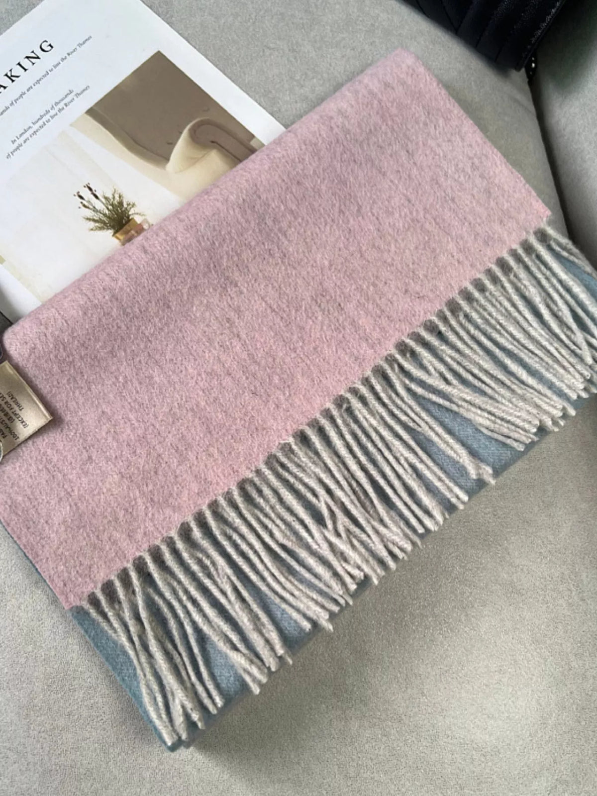 Color Block Fringe Scarf - Lilixa.store