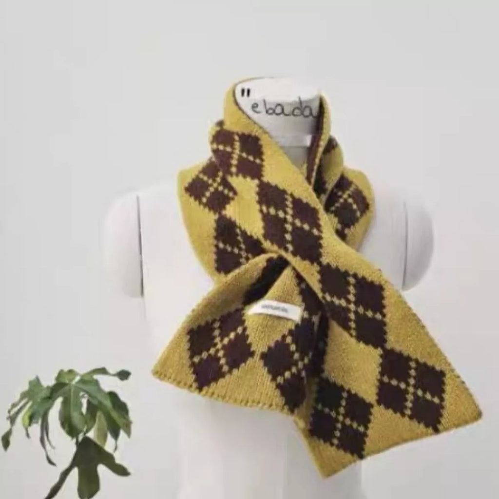 Argyle Pattern Warm Winter Scarf - Lilixa.store