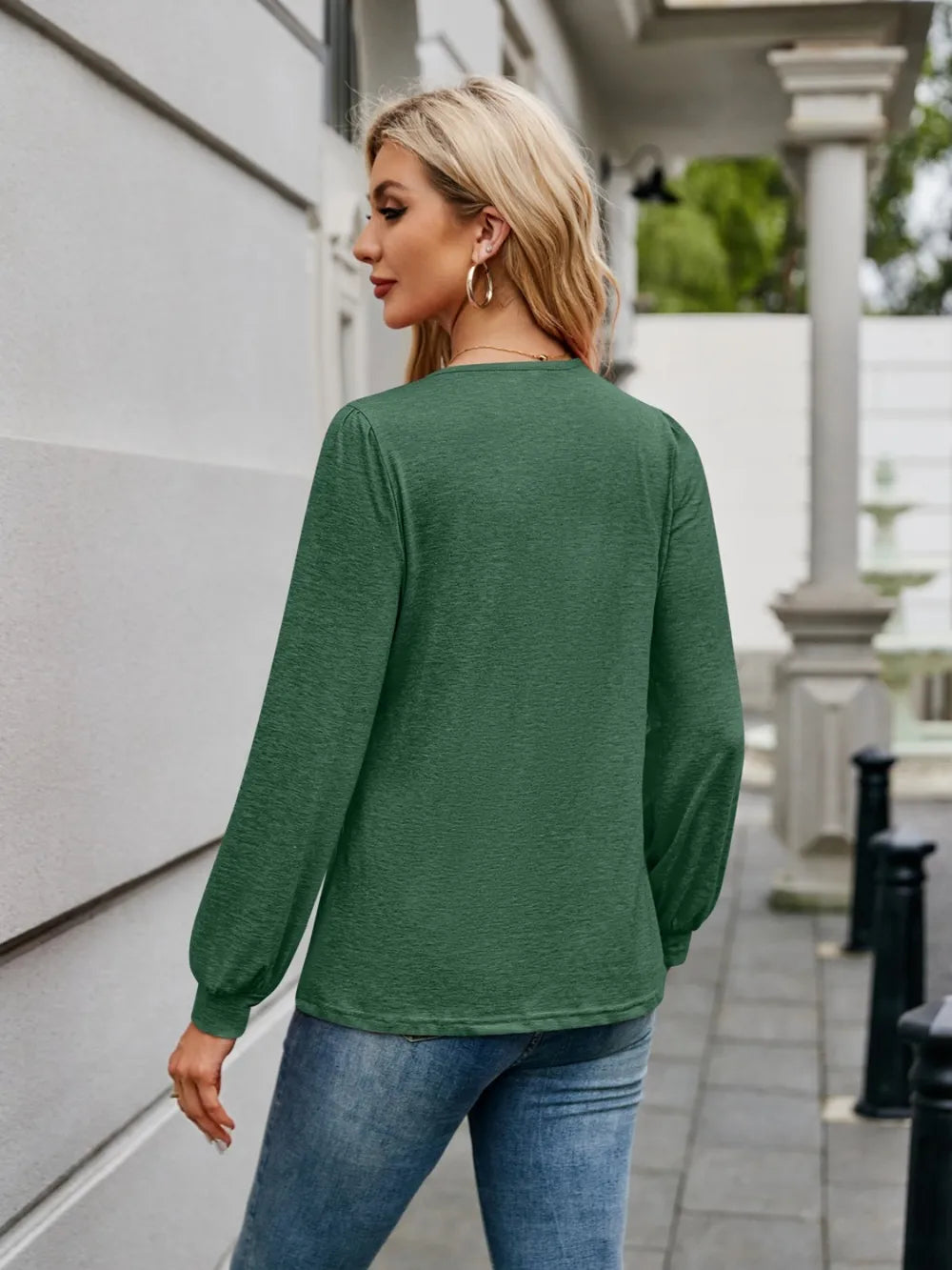 V-Neck Long Sleeve T-Shirt - Lilixa.store