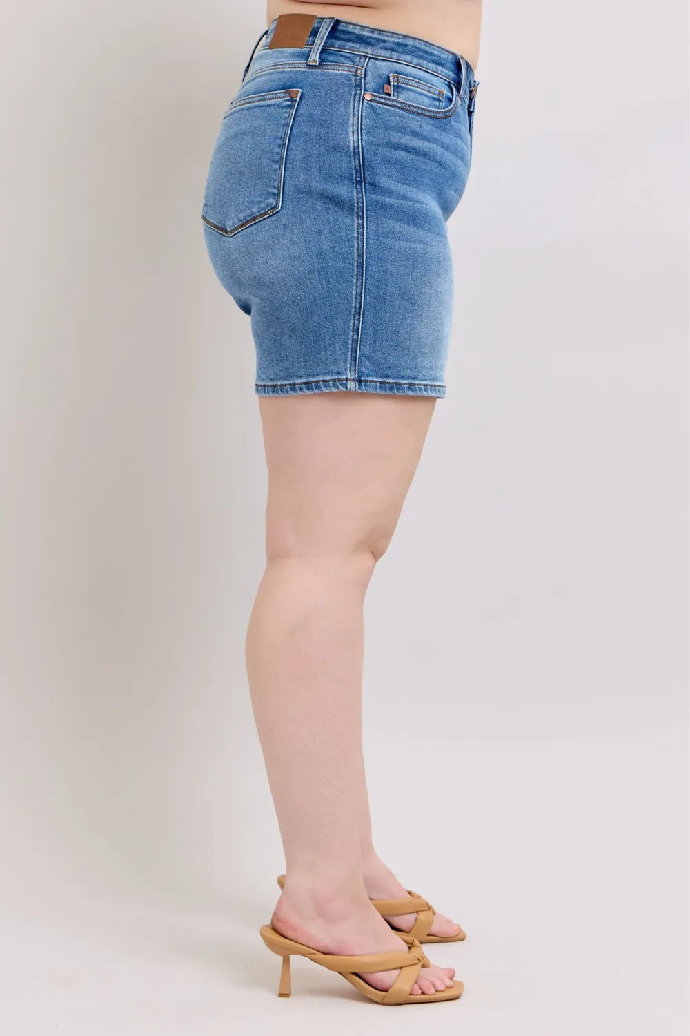 Judy Blue Full Size 2 Button Denim Shorts with Pockets Plus Size - Lilixa.store
