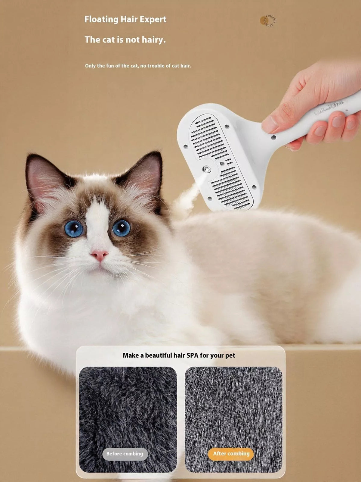 One-Touch Spray Pet Hair Remover Comb - Lilixa.store