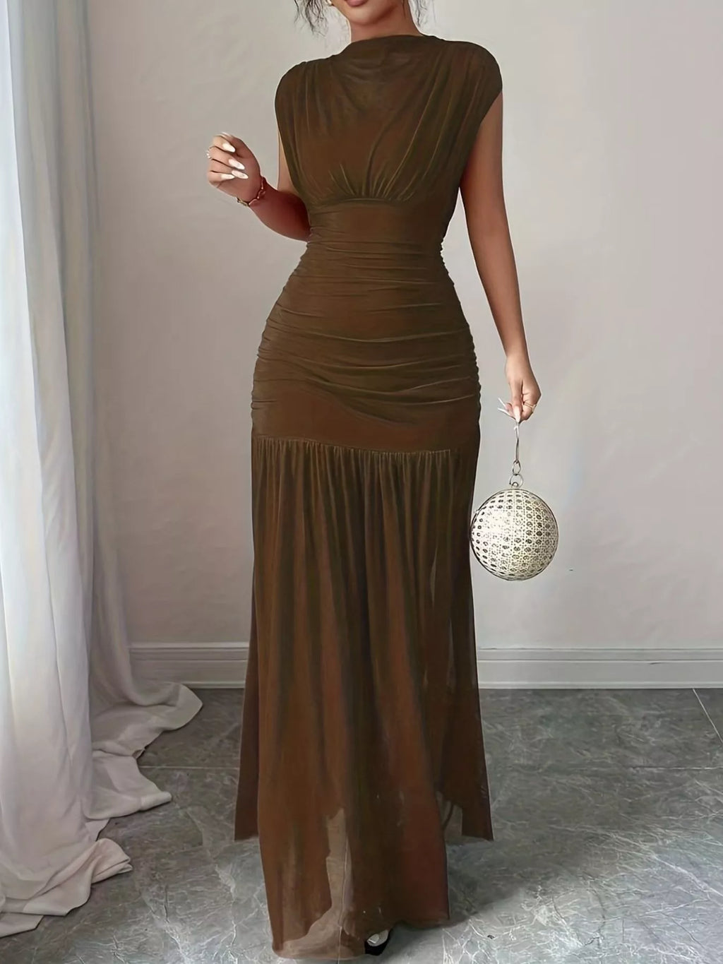 Ruched Bodycon Maxi Dress - Lilixa.store