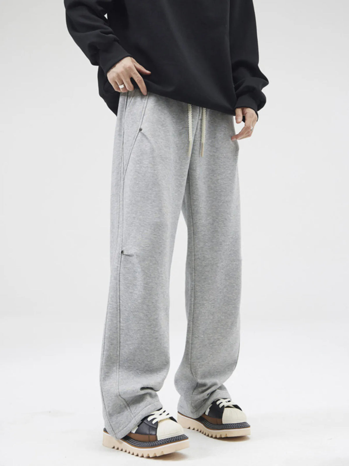 Men's Full Size Casual Loose-Fit Sweatpants Plus Size in Grey