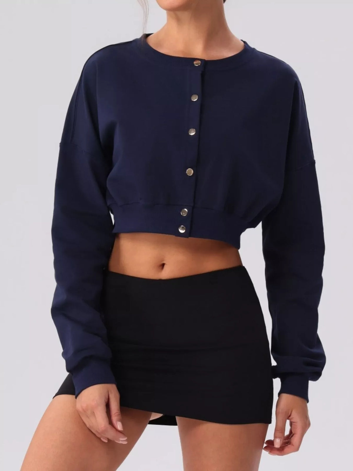 Cropped Button-Down Active Cardigan - Lilixa.store