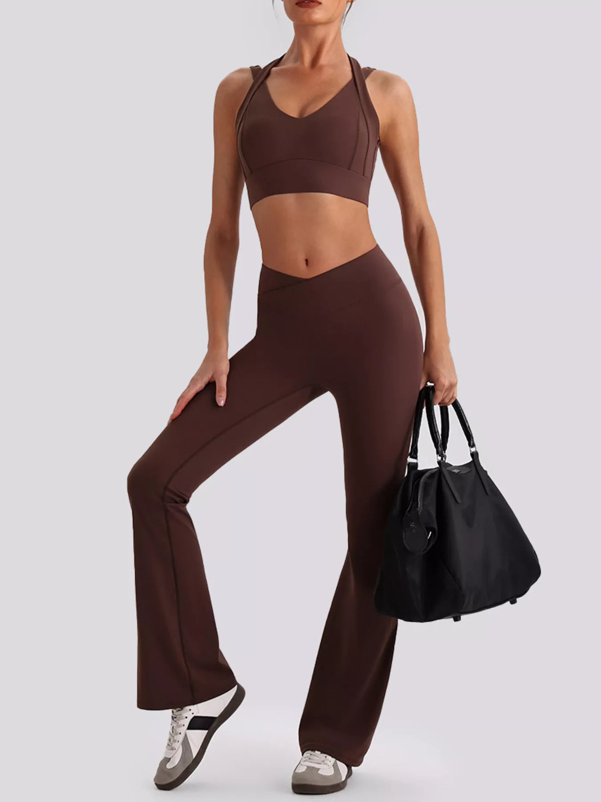 Seamless Criss-Cross V-Neck Tank and Leggings Active Set - Lilixa.store