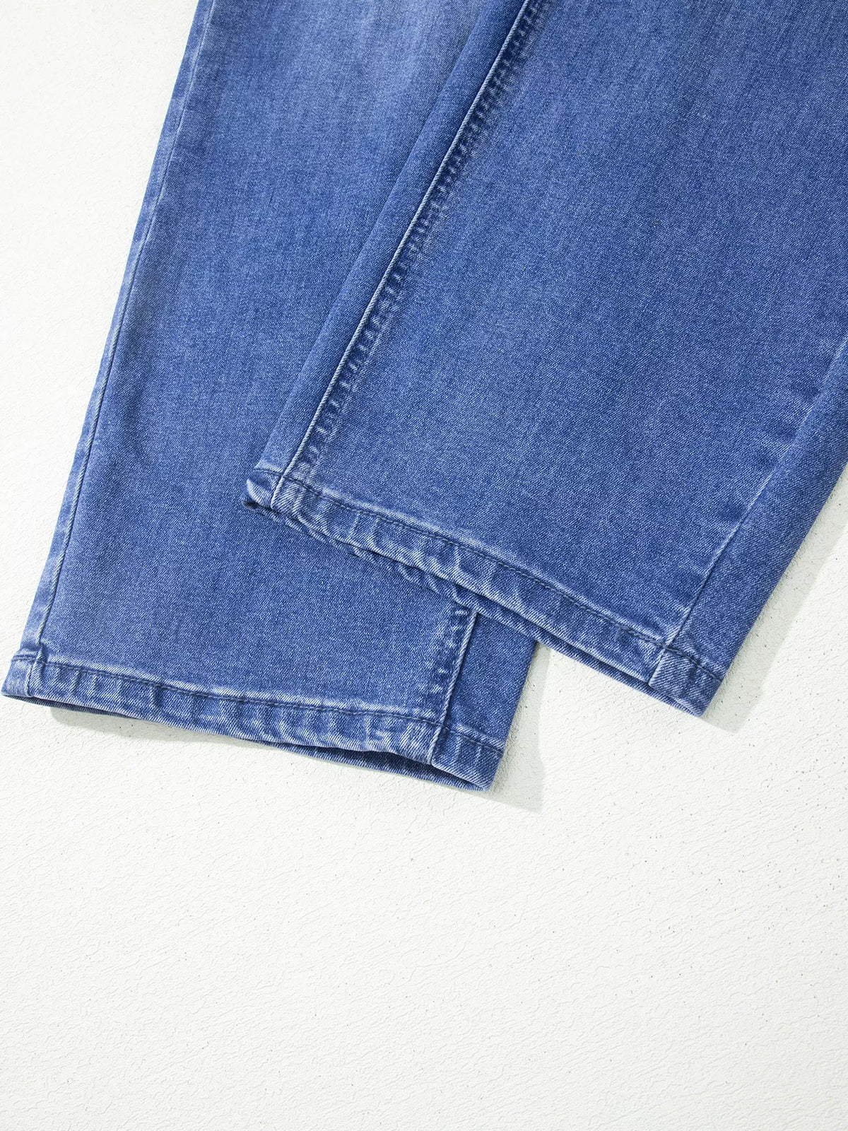Drawstring Waist Ankle Length Casual Jeans Regular Fit Pocket Detail Jeans - Lilixa.store