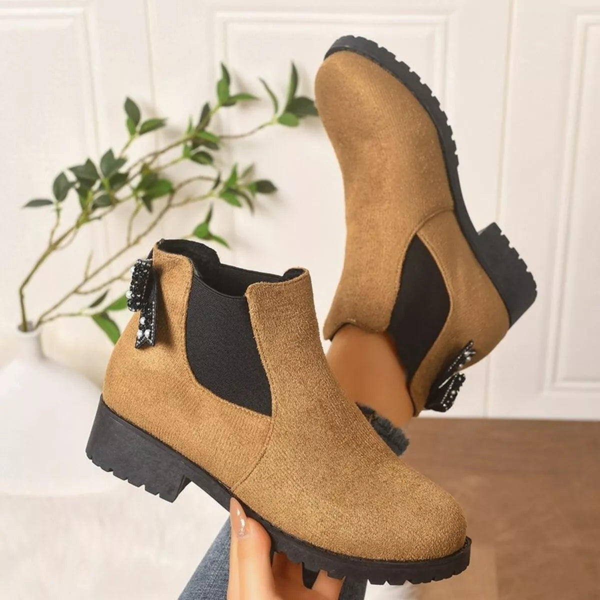Round Toe Block Heels Boots - Lilixa.store