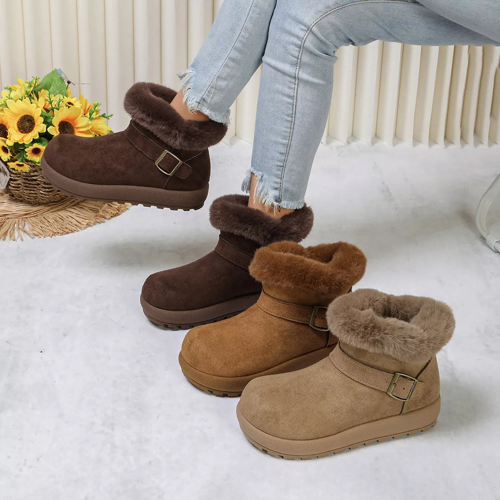Round Toe Fuzzy Boots