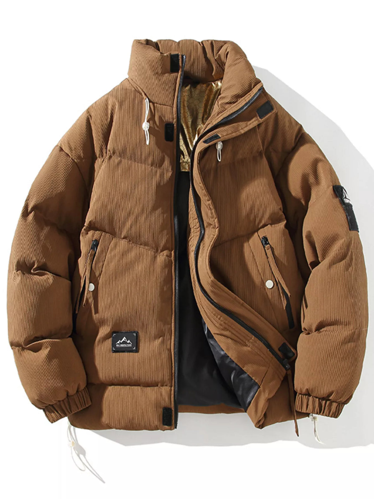 Men's Plus Size Zip Up Long Sleeve Puffer Jacket - Lilixa.store