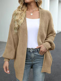 Open-Front Chunky Knit Cardigan - Lilixa.store