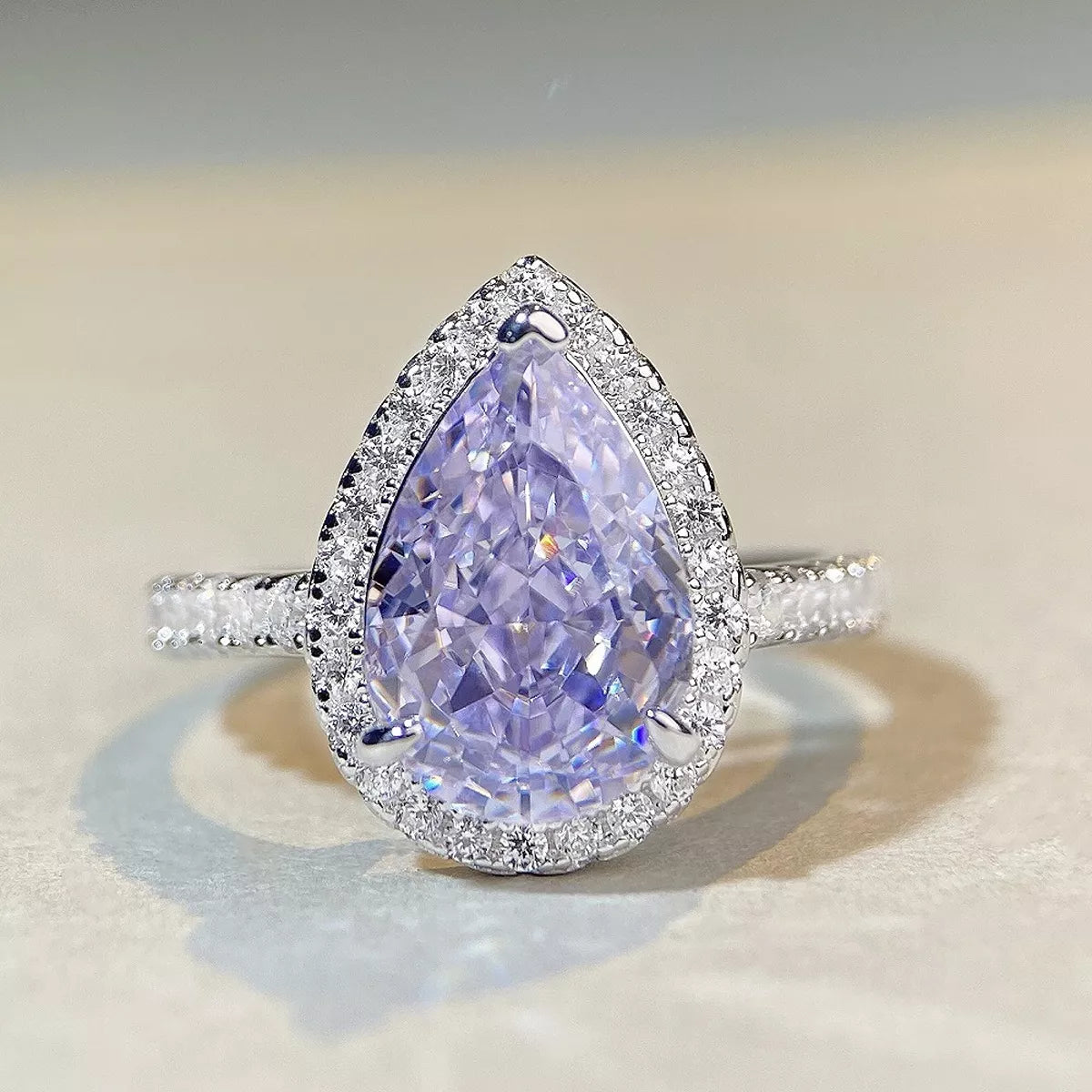 925 Sterling Silver Zircon Teardrop Ring - Lilixa.store