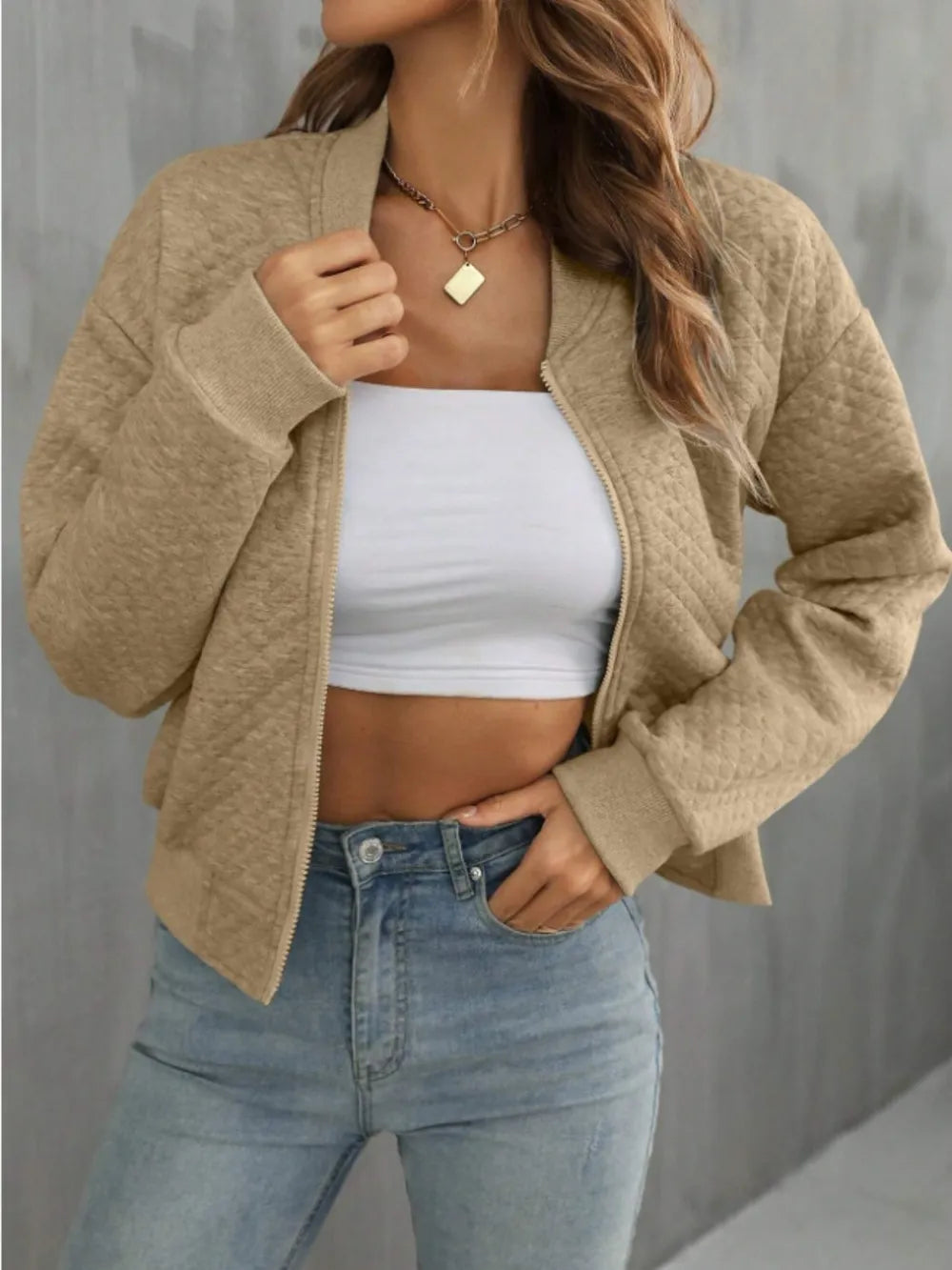 Zip Up Long Sleeve Jacket, view 8