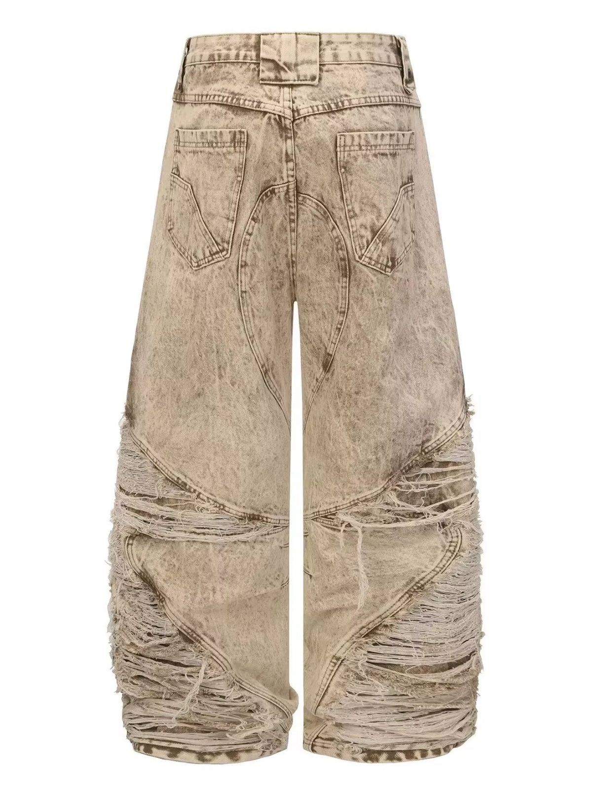 Men's Full Size Distressed Wash Wide-Leg Jeans Plus Size - Lilixa.store