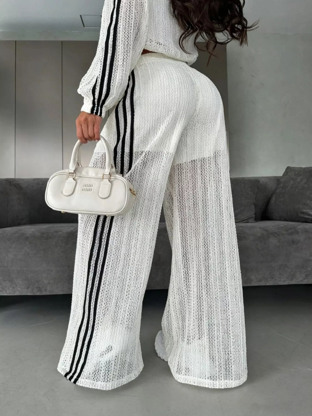 Side Stripes Zip Up Top and Pants Set - Lilixa.store