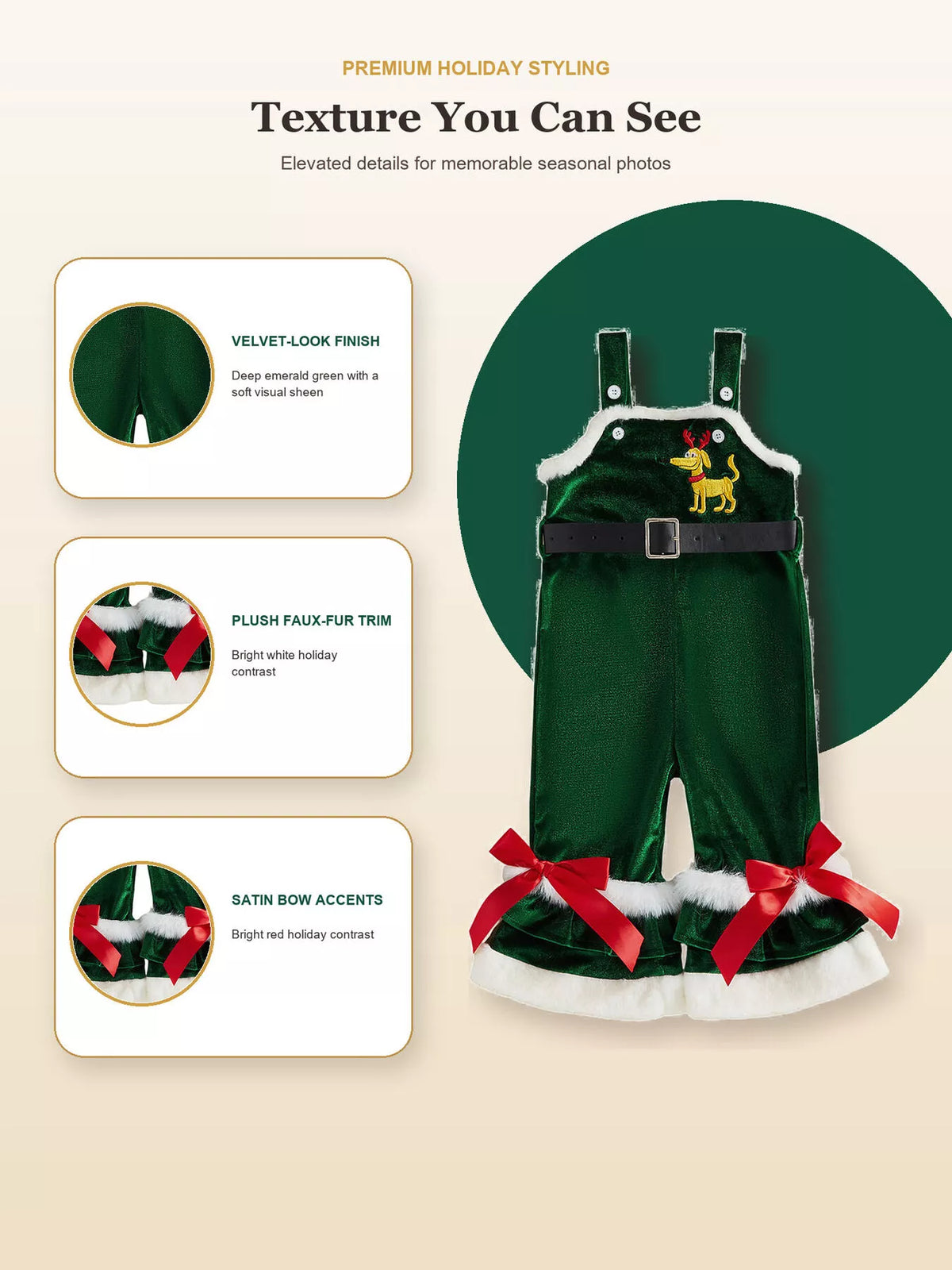 Children's Santa Baby Velvet Christmas Overalls - Lilixa.store