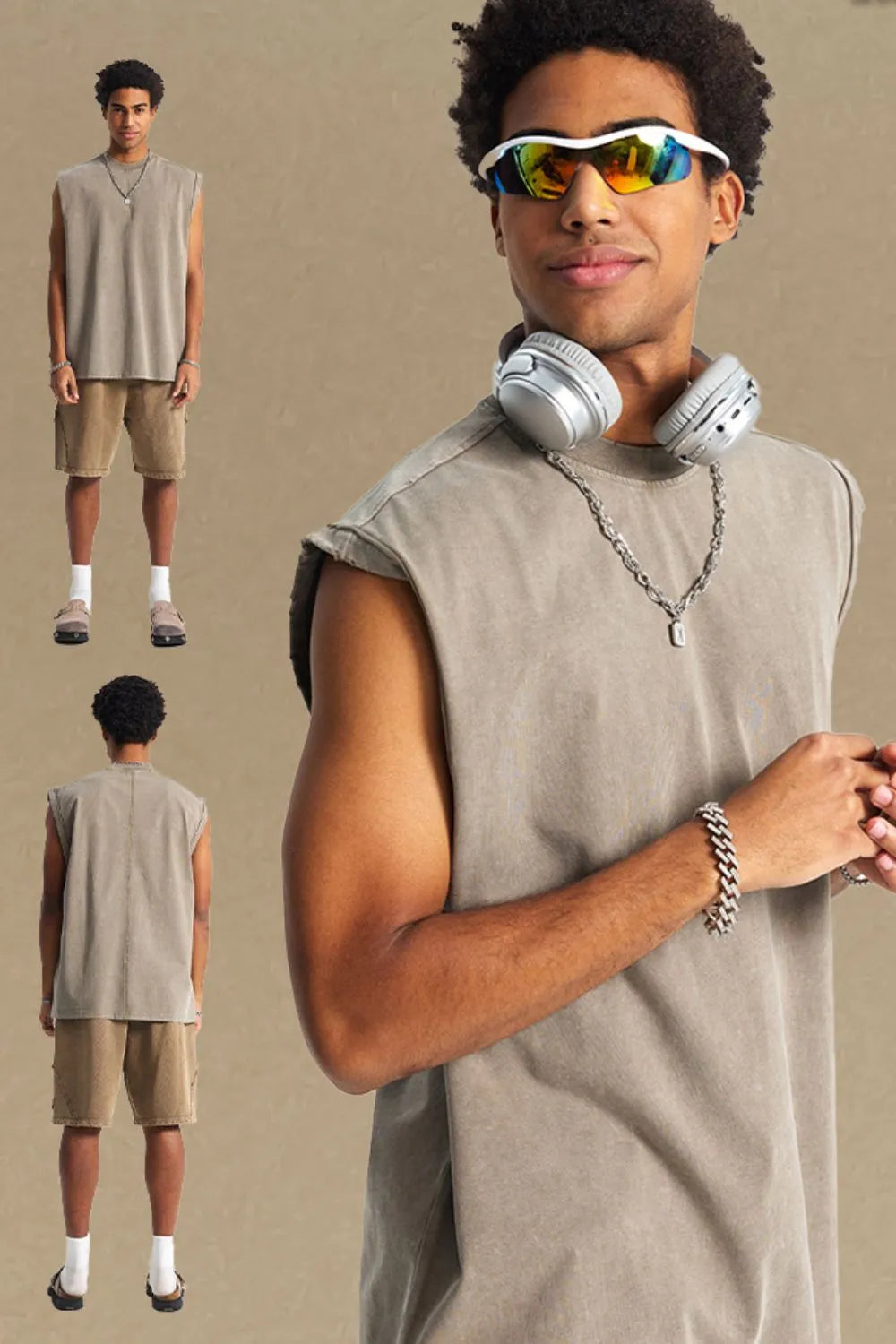 Men's Solid Color Round Neck Tank - Lilixa.store