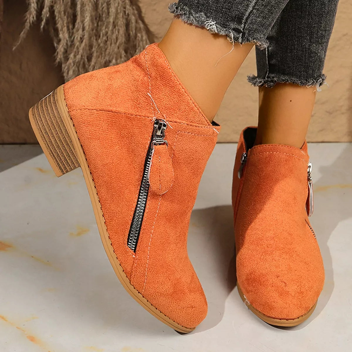 Point Toe Block Heels Boots - Lilixa.store