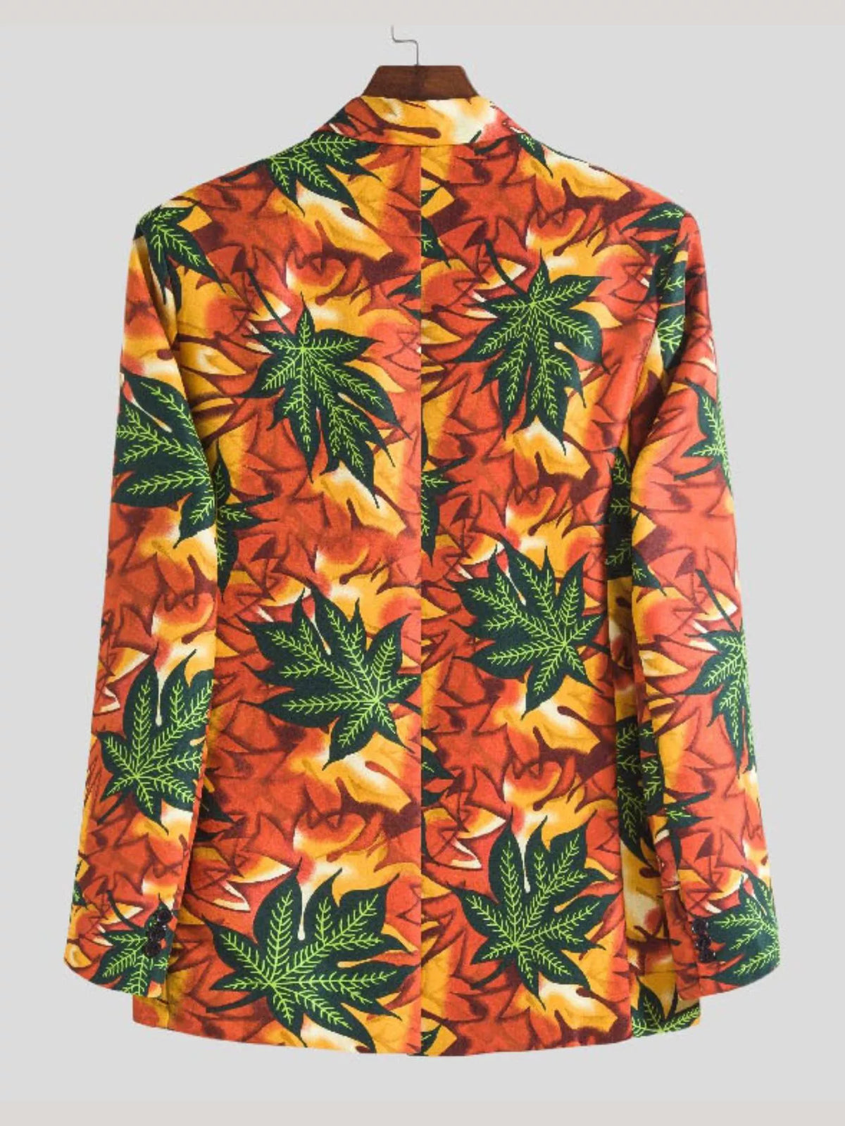 Men's Plus Size Vibrant Leaf Print Blazer - Lilixa.store