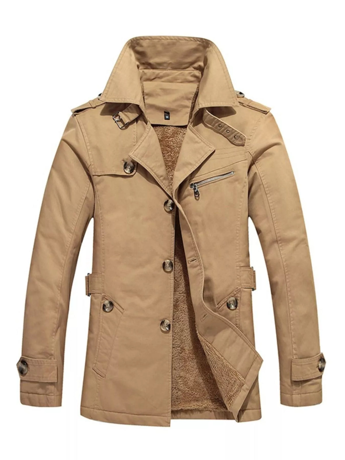 Men's Plus Size Button Up Long Sleeve Coat - Lilixa.store