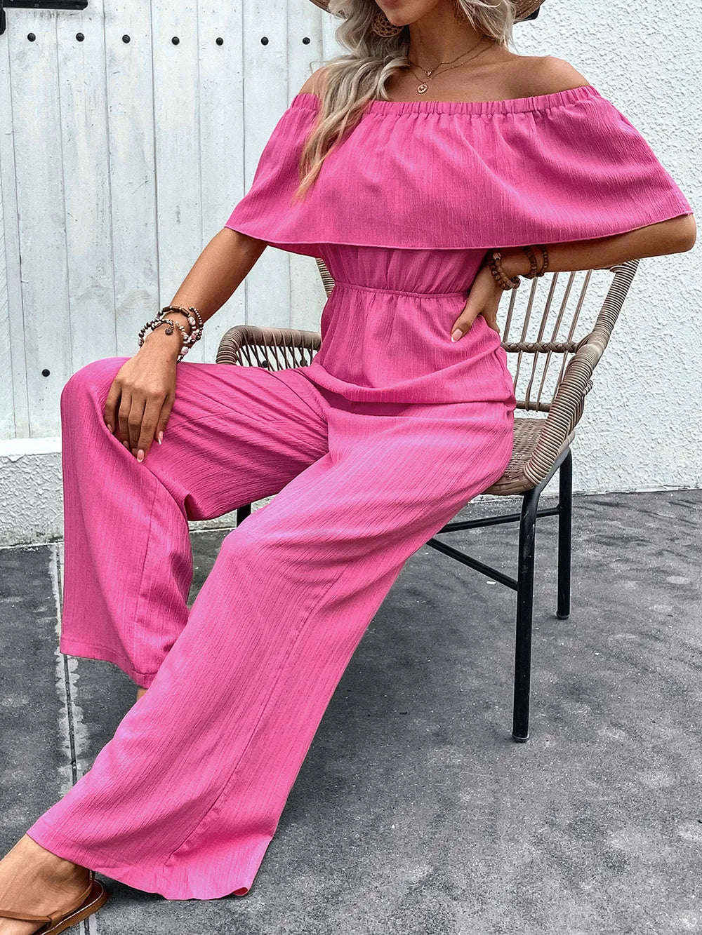 Perfee Off-Shoulder Wide Leg Jumpsuit - Lilixa.store