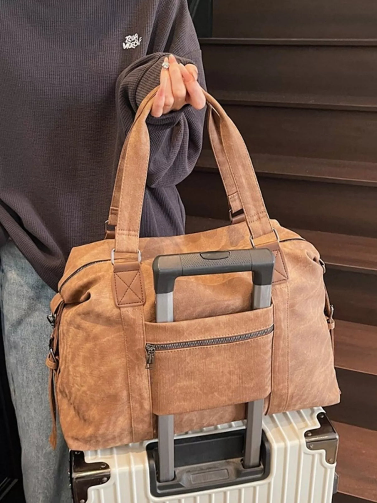 Vintage Adjustable Strap Duffel Bag - Lilixa.store