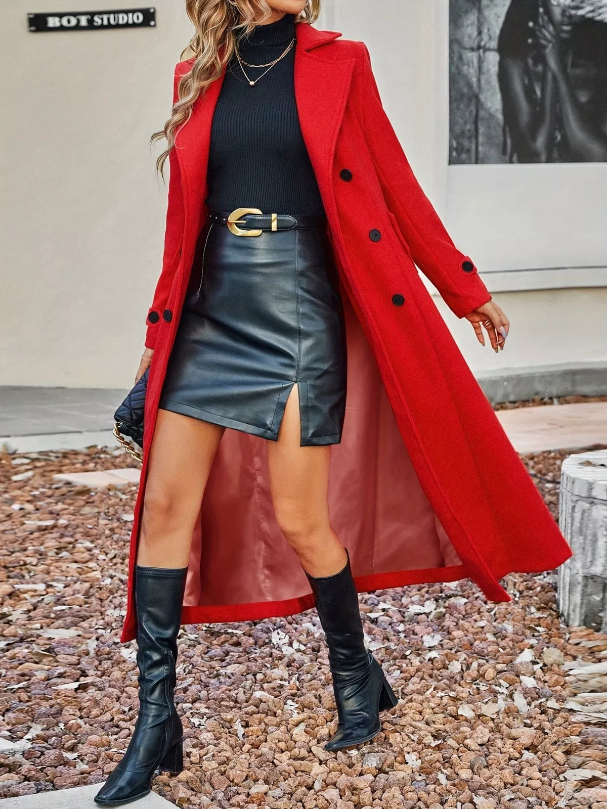Double-Breasted Longline Coat