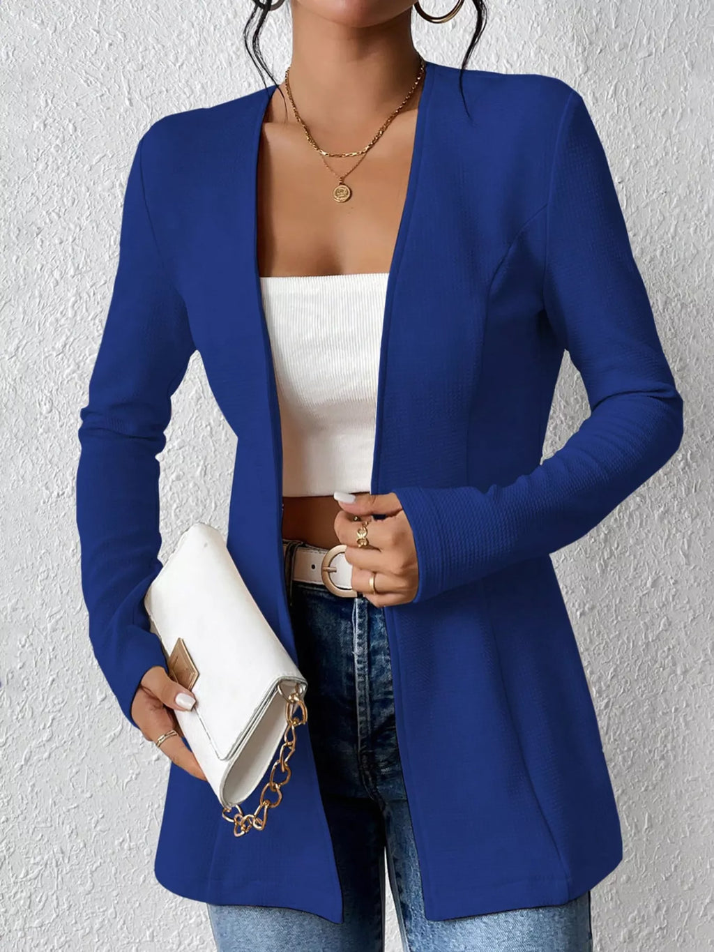 Single-Button Long Sleeve Blazer - Lilixa.store
