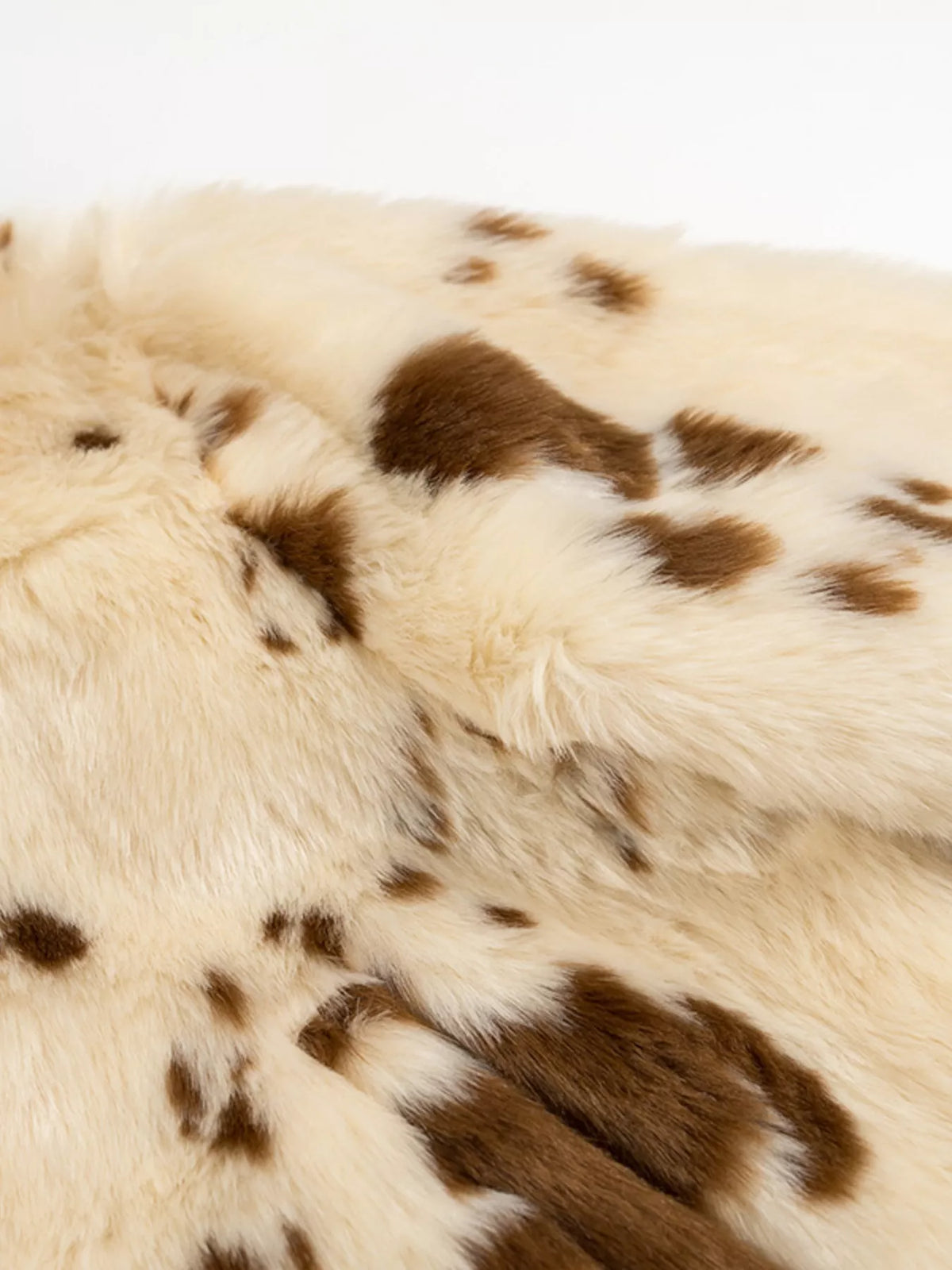 Faux Fur Zip Up Cropped Outerwear in Beige, view 13