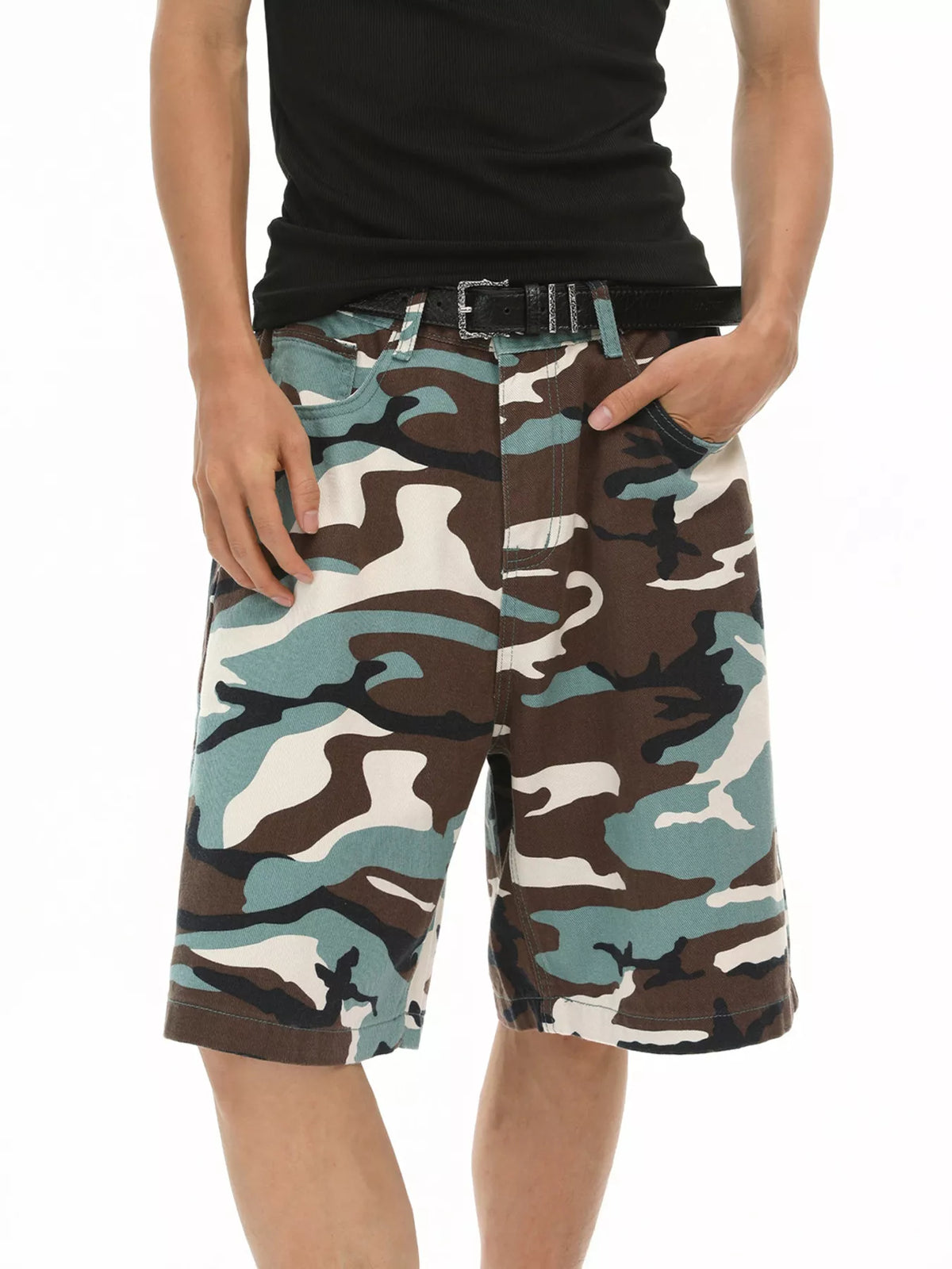 Men's Camouflage Denim Shorts