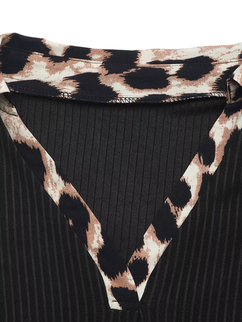 Leopard Trim Ribbed Knit Bodysuit - Lilixa.store