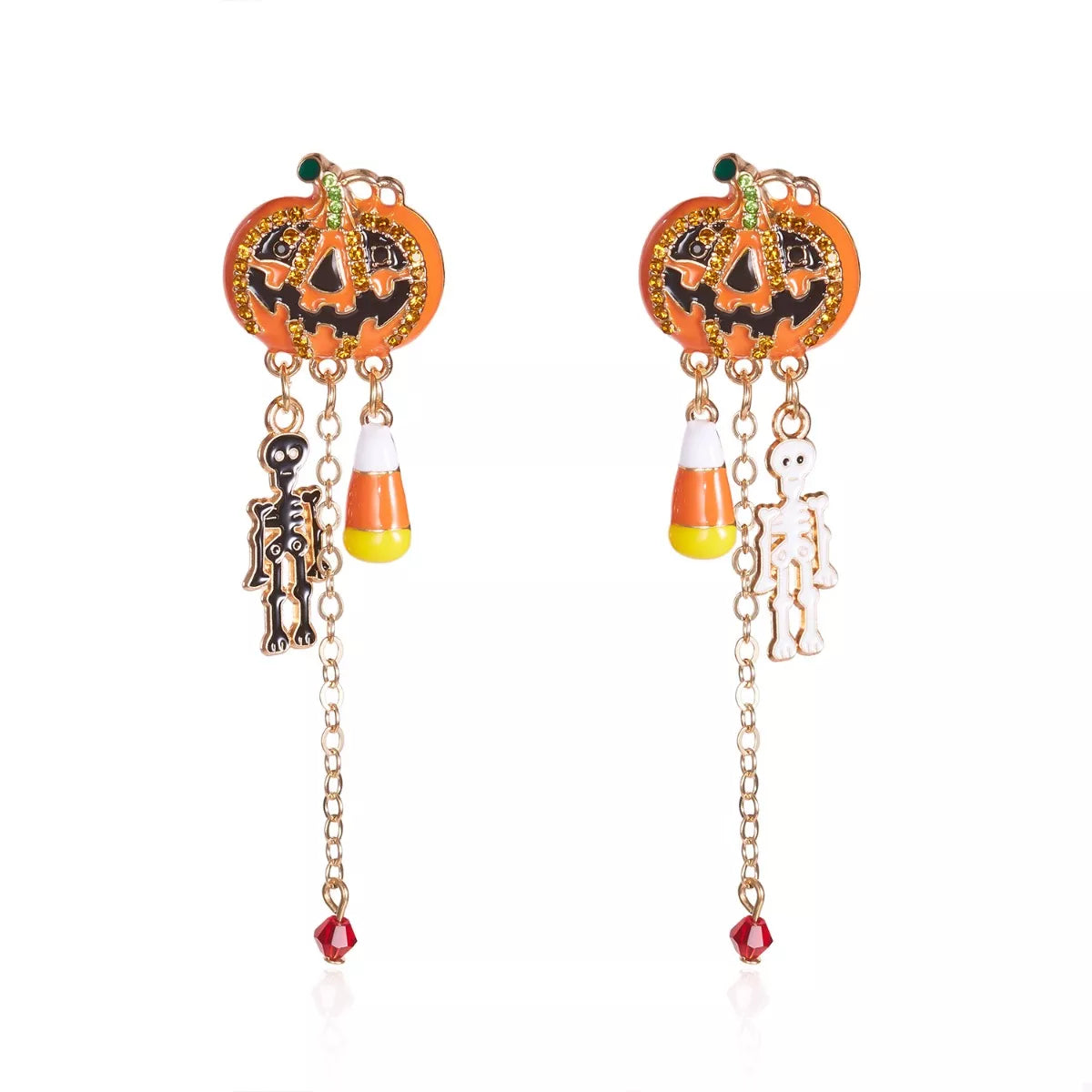 Halloween Pumpkin Drop Chain Earrings - Lilixa.store