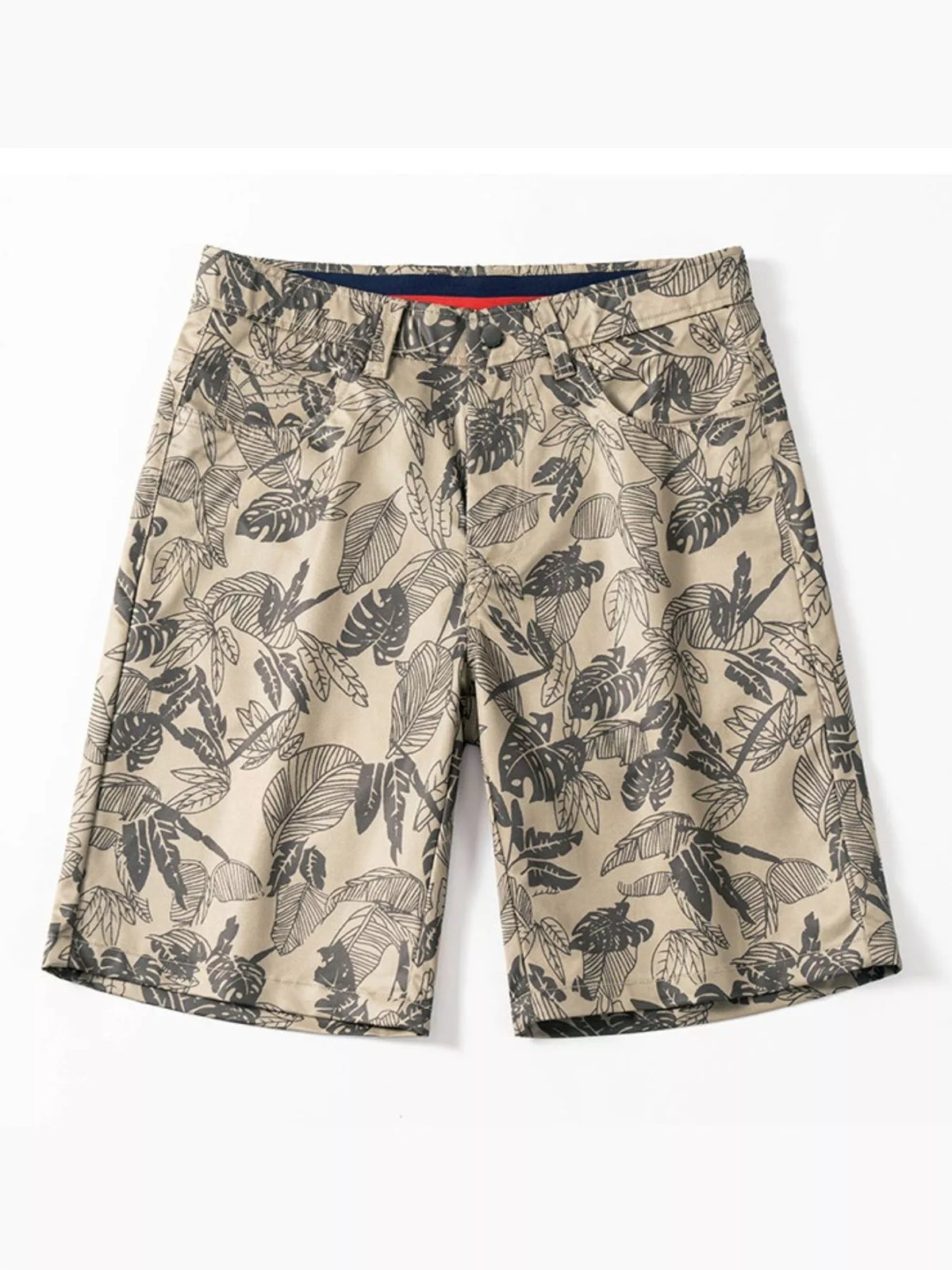 Men's Printed Loose Fit Shorts in Brown Gray