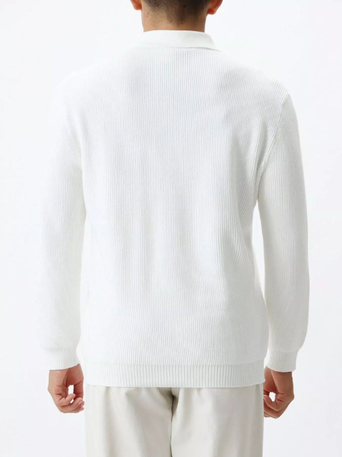 Men's Plus Size Ribbed Knit Quarter-Zip Sweater